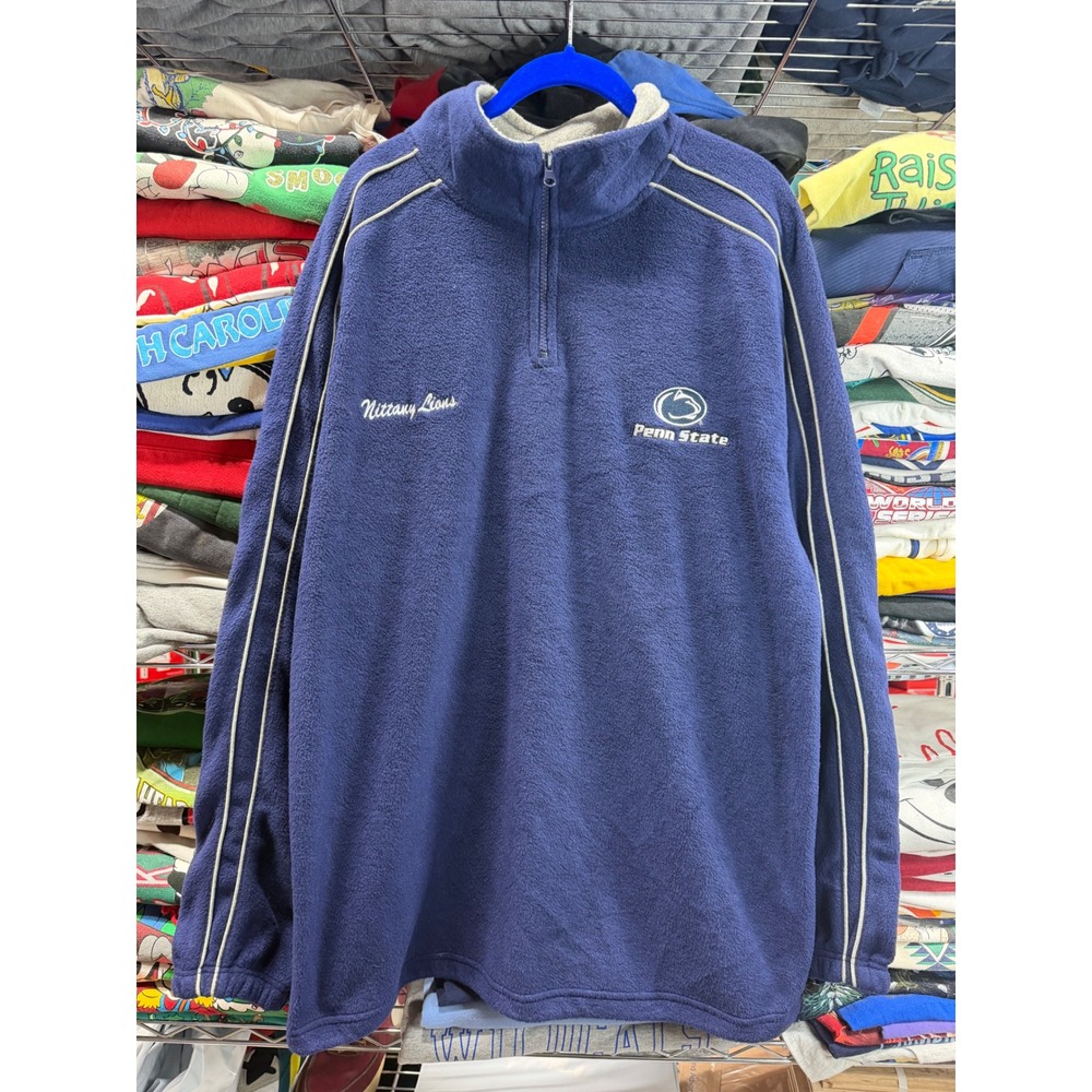 Pro Edge Penn State Nittany Lions Mens Large Fleece Quarter Zip Pullover Navy
